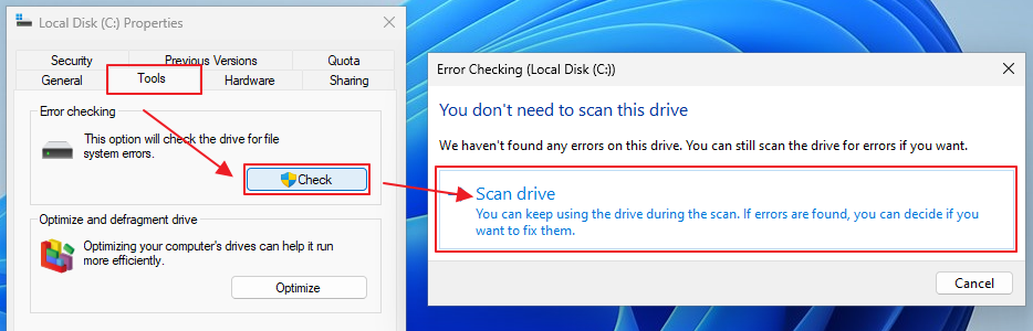 Windows Error Checker - Scanning