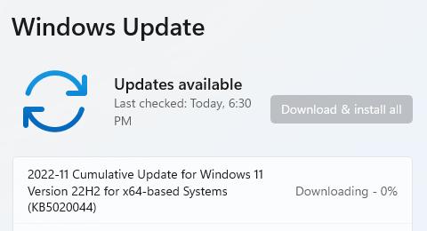 Windows Update - Update Available