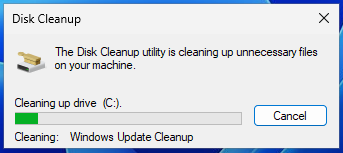 Windows Disk Cleanup - Cleaning