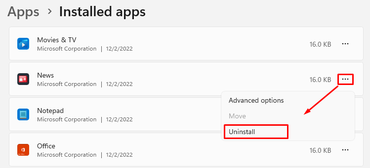 Look for software to uninstall